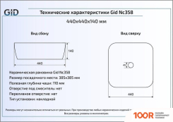 Умывальник Gid NC358 (КРАСНЫЙ/ЧЕРНЫЙ) (397304)