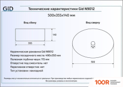 Умывальник Gid N9012 (БЕЛЫЙ) (397198)