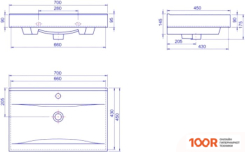 Умывальник CeraStyle MONA 70 (396824)