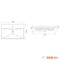 Умывальник CeraStyle ELITE VB032N82U00 (396810)