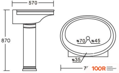 Умывальник CeramaLux 1411 (396533)