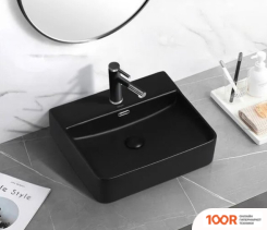 Умывальник Abber RECHTECK AC2203MB (ЧЕРНЫЙ МАТОВЫЙ) (396210)