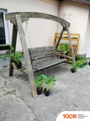 Садовые качели Сокол бай МЮНХЕН - 2 СТАРАЯ ДРЕВЕСИНА (СЕРЫЙ) (375255)