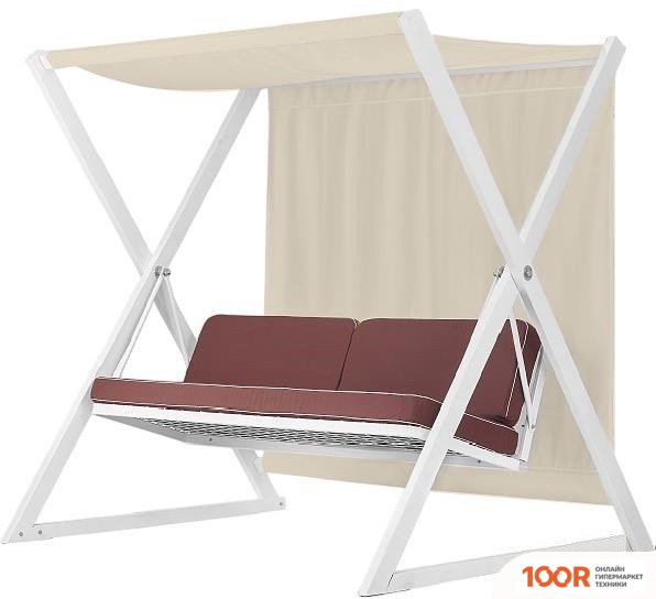 Садовые качели ПИК САКУРА XL (БЕЛЫЙ/БЕЖЕВЫЙ/КОРИЧНЕВЫЙ) (375224)