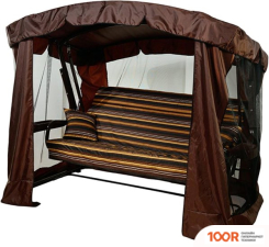 Садовые качели МебельСад ТОР (ПОЛОСКИ, КОРИЧНЕВЫЙ) (375201)
