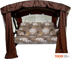 Садовые качели МебельСад ТОР (КРУПНЫЕ ЦВЕТЫ, КОРИЧНЕВЫЙ) (375200)