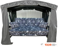 Садовые качели МебельСад РАНГО С4120 (ГРАФИТ ЦВЕТЫ) (375174)