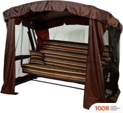 Садовые качели МебельСад РАНГО (ПОЛОСКИ, КОРИЧНЕВЫЙ) (375154)