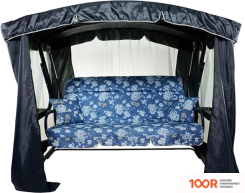 Садовые качели МебельСад РАНГО (МЕЛКИЕ ЦВЕТЫ, ТЕМНО-СИНИЙ) (375153)