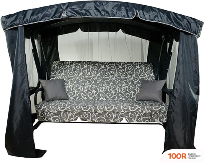 Садовые качели МебельСад РАНГО (ЗАВИТУШКИ, ТЕМНО-СИНИЙ/СЕРЫЙ) (375150)