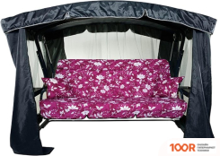 Садовые качели МебельСад МАДАГАСКАР (МЕЛКИЕ ЦВЕТЫ, ТЕМНО-СИНИЙ/РОЗОВЫЙ) (375122)