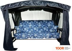 Садовые качели МебельСад МАДАГАСКАР (МЕЛКИЕ ЦВЕТЫ, ТЕМНО-СИНИЙ) (375121)
