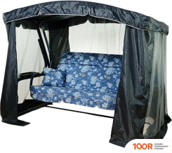 Садовые качели МебельСад МАДАГАСКАР (МЕЛКИЕ ЦВЕТЫ, ТЕМНО-СИНИЙ) (375121)