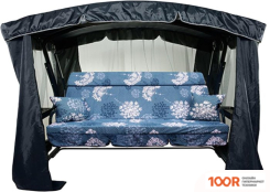 Садовые качели МебельСад МАДАГАСКАР (КРУПНЫЕ ЦВЕТЫ, ТЕМНО-СИНИЙ) (375120)