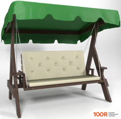 Садовые качели Wooden Story ПРАГА 1 (ПАЛИСАНДР/ЗЕЛЕНЫЙ/БЕЖЕВЫЙ) (374980)