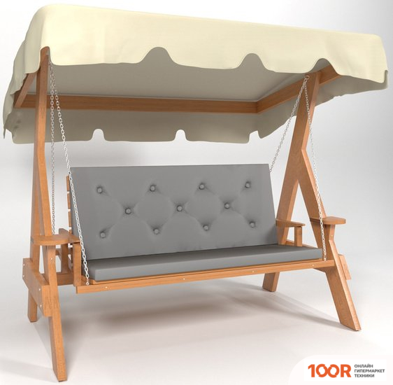 Садовые качели Wooden Story ПРАГА 1 (ДУБ/БЕЖЕВЫЙ/СЕРЫЙ) (374978)