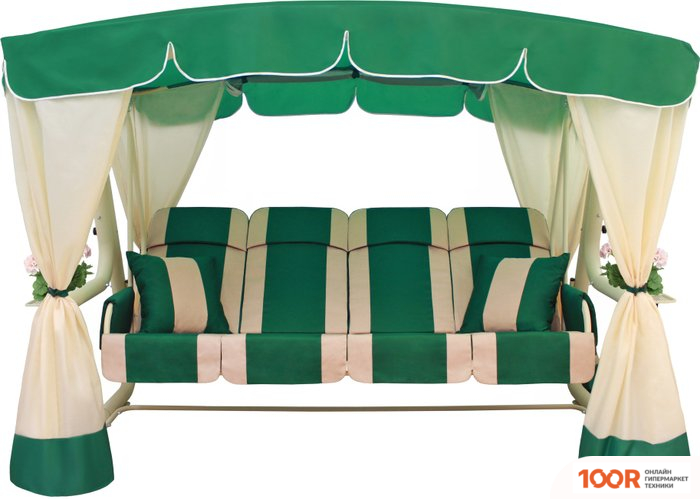Садовые качели Arno-Werk ЭДЕМ ЛЮКС 76 2017-КД-59/Л (ЗЕЛЕНЫЙ/БЕЖЕВЫЙ КАРКАС) (374873)