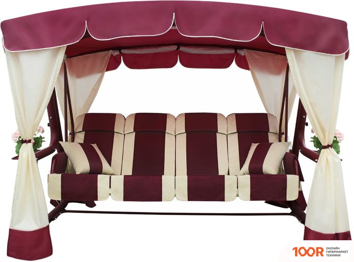 Садовые качели Arno-Werk ЭДЕМ ЛЮКС 76 2017-КД-59/Л (БОРДОВЫЙ/БОРДОВЫЙ КАРКАС) (374872)