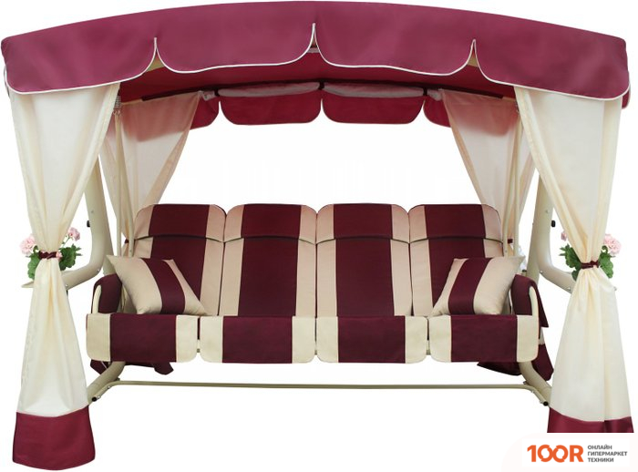 Садовые качели Arno-Werk ЭДЕМ ЛЮКС 76 2017-КД-59/Л (БОРДОВЫЙ/БЕЖЕВЫЙ КАРКАС) (374871)
