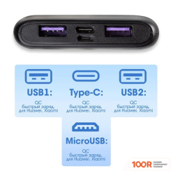 Внешний аккумулятор Walker WB-910 10000MAH (ЧЕРНЫЙ) (374252)