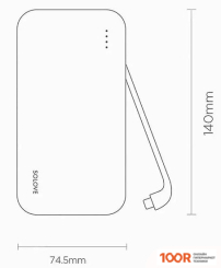 Внешний аккумулятор Solove W7 10000МAЧ (РОЗОВЫЙ) (374156)