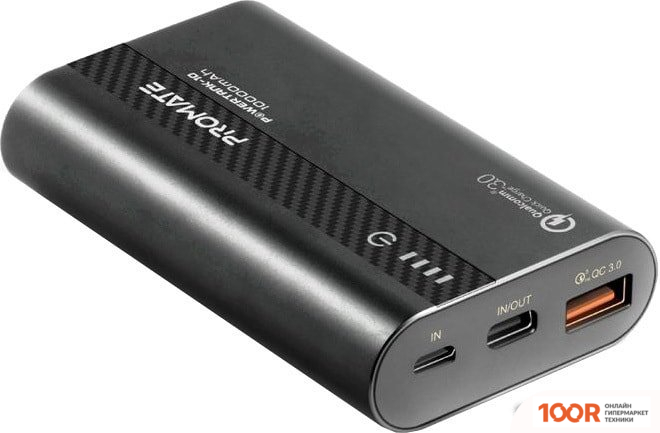 Внешний аккумулятор Promate POWERTANK-10 10000MAH (ЧЕРНЫЙ) (374016)