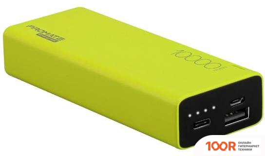 Внешний аккумулятор Promate ENERGI-10C 10000MAH (ЗЕЛЕНЫЙ) (374007)