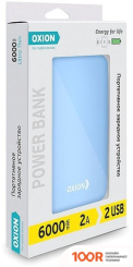 Внешний аккумулятор Oxion ULTRA THIN 6000 (ГОЛУБОЙ) (373956)