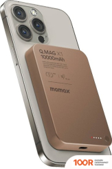 Внешний аккумулятор Momax Q.MAG X1 MAGNETIC IP117A 10000MAH (КОРИЧНЕВЫЙ) (373900)
