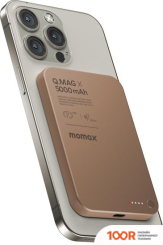 Внешний аккумулятор Momax Q.MAG X MAGNETIC IP116A 5000MAH (КОРИЧНЕВЫЙ) (373897)