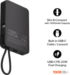 Внешний аккумулятор Momax 1-POWER X BUILT-IN USB-C IP152 10000MAH (ЧЕРНЫЙ) (373880)