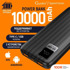 Внешний аккумулятор Gurdini SPEED SERIES GPPD-01B 10000MAH (373776)
