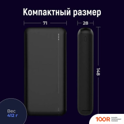 Внешний аккумулятор Gurdini BUSINESS SERIES GPBS-02B 20000MAH (373770)