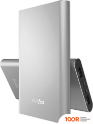 Внешний аккумулятор Dotfes D03 10000MAH (СЕРЕБРИСТЫЙ) (373711)