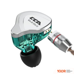 Наушники CCA C10 (С МИКРОФОНОМ, СЕРЕБРИСТЫЙ/ЦИАН) (367536)