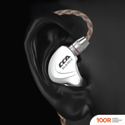 Наушники CCA C10 (С МИКРОФОНОМ, СЕРЕБРИСТЫЙ/ЦИАН) (367536)