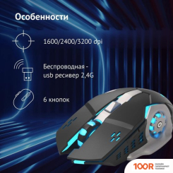 Мышь Оклик 770GW (ЧЕРНЫЙ) (365327)