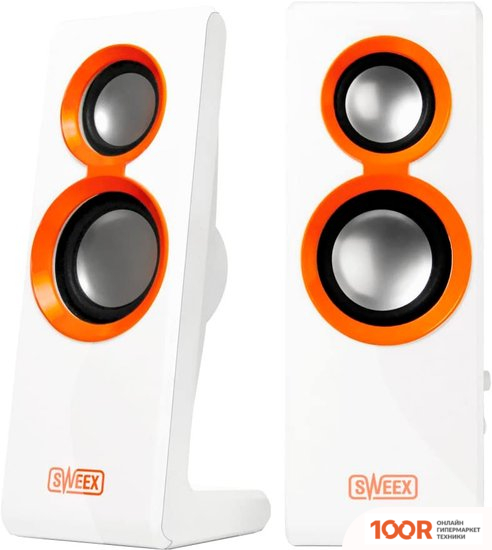 Акустика Sweex SP202 (БЕЛЫЙ/ОРАНЖЕВЫЙ) (365078)
