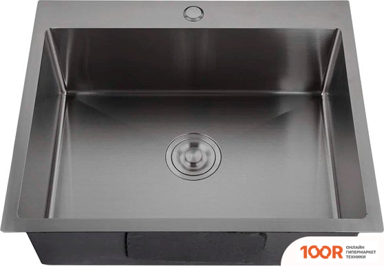 Кухонная мойка GranFest Metal НЕРЖАВЕЮЩАЯ СТАЛЬ AISI 304 PVD GF-6045 ГРАФИТ (С СИФОНОМ) (361143)