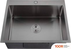 Кухонная мойка GranFest Metal НЕРЖАВЕЮЩАЯ СТАЛЬ AISI 304 PVD GF-6045 ГРАФИТ (С СИФОНОМ) (361143)