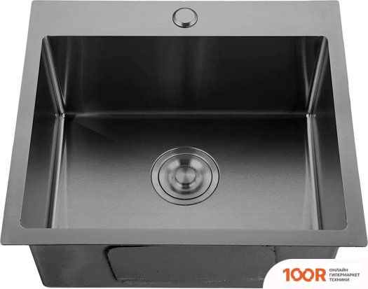 Кухонная мойка GranFest Metal НЕРЖАВЕЮЩАЯ СТАЛЬ AISI 304 PVD GF-5045 ГРАФИТ (С СИФОНОМ) (361140)