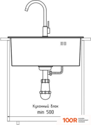 Кухонная мойка GranFest Metal НЕРЖАВЕЮЩАЯ СТАЛЬ AISI 304 GF-4844 (С СИФОНОМ) (361133)