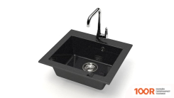 Кухонная мойка Glanz L35 (АТРАЦИТ ГЛЯНЦЕВЫЙ) (361049)
