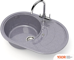 Кухонная мойка Glanz L33 (ТЕМНО-СЕРЫЙ ГЛЯНЦЕВЫЙ) (361046)