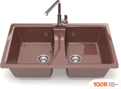 Кухонная мойка Glanz L26 (ТЕРРАКОТ ГЛЯНЦЕВЫЙ) (360967)