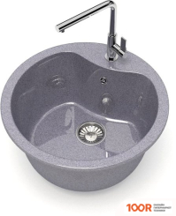Кухонная мойка Glanz L24 (ТЕМНО-СЕРЫЙ ГЛЯНЦЕВЫЙ) (360946)