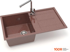 Кухонная мойка Glanz L17 (ТЕРРАКОТ ГЛЯНЦЕВЫЙ) (360857)