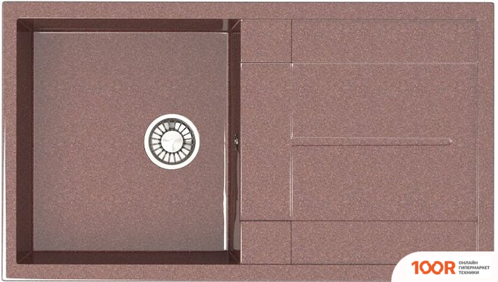 Кухонная мойка Glanz L17 (ТЕРРАКОТ ГЛЯНЦЕВЫЙ) (360857)
