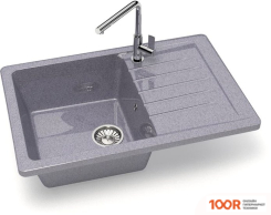 Кухонная мойка Glanz L16 (ТЕМНО-СЕРЫЙ ГЛЯНЦЕВЫЙ) (360836)