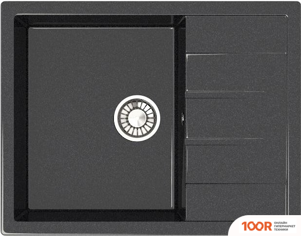 Кухонная мойка Glanz L151 (АТРАЦИТ ГЛЯНЦЕВЫЙ) (360819)